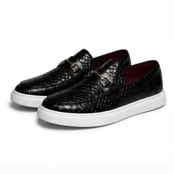 Obsidian Men's Textured Slip On Loafers | Flats