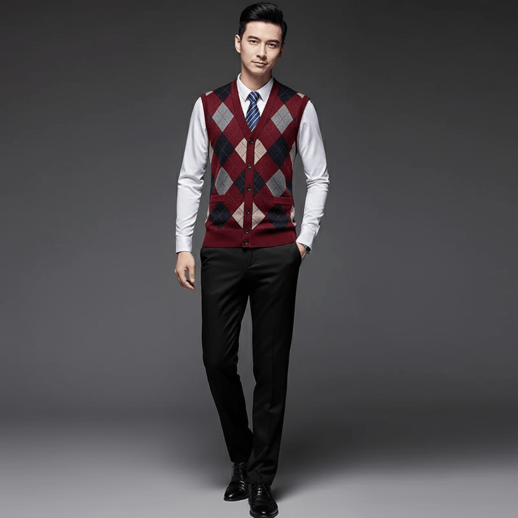 Aaron Men’s Wool Argyle Sweater Vest | Winter