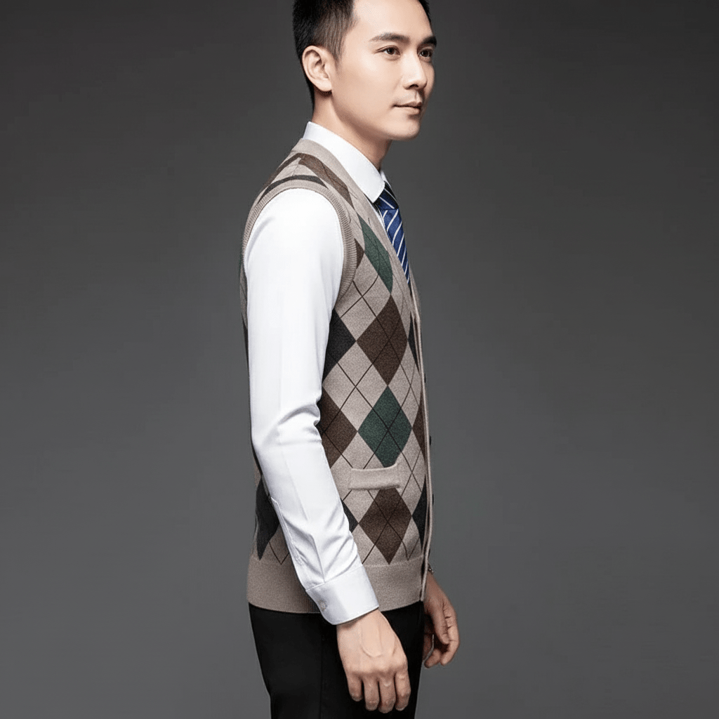 Aaron Men’s Wool Argyle Sweater Vest | Winter