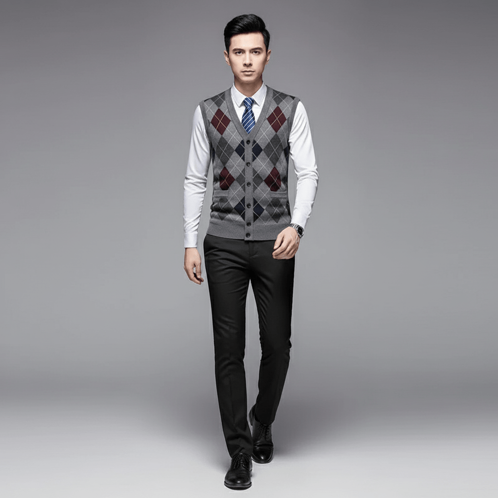 Aaron Men’s Wool Argyle Sweater Vest | Winter