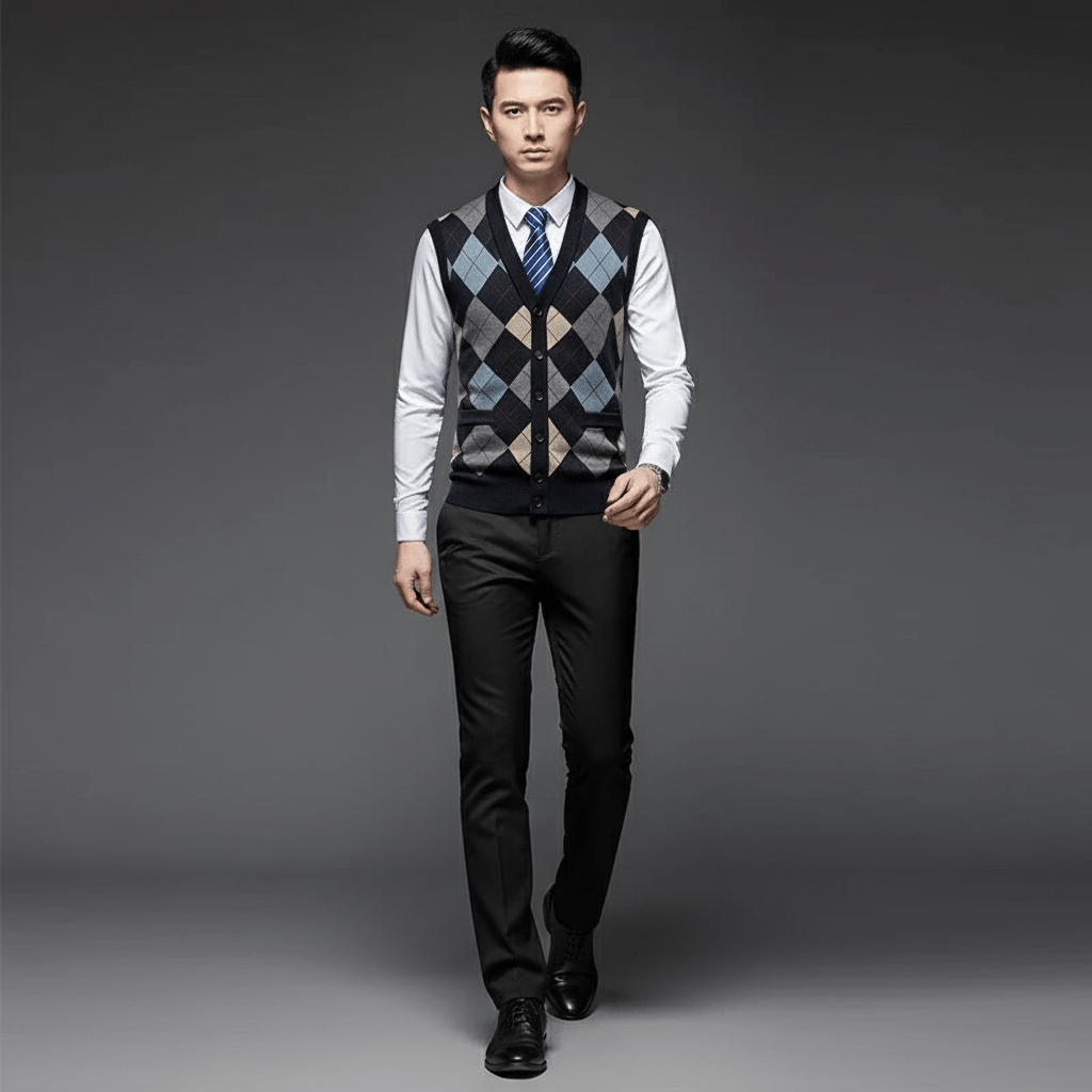 Aaron Men’s Wool Argyle Sweater Vest | Winter