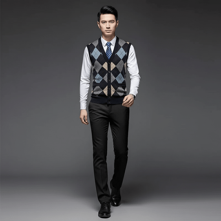 Aaron Men’s Wool Argyle Sweater Vest | Winter