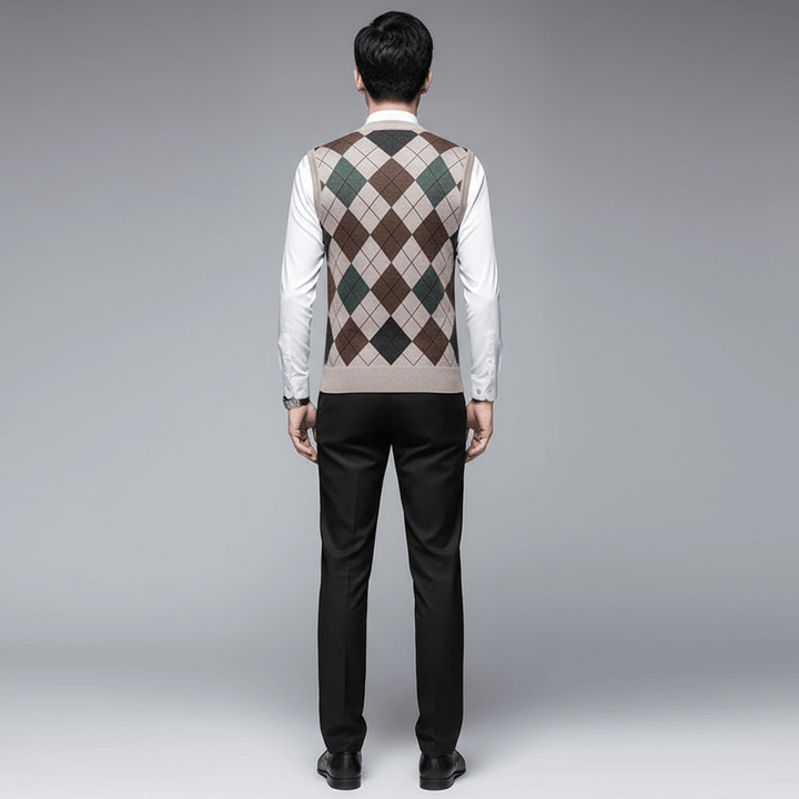 Aaron Men’s Wool Argyle Sweater Vest | Winter