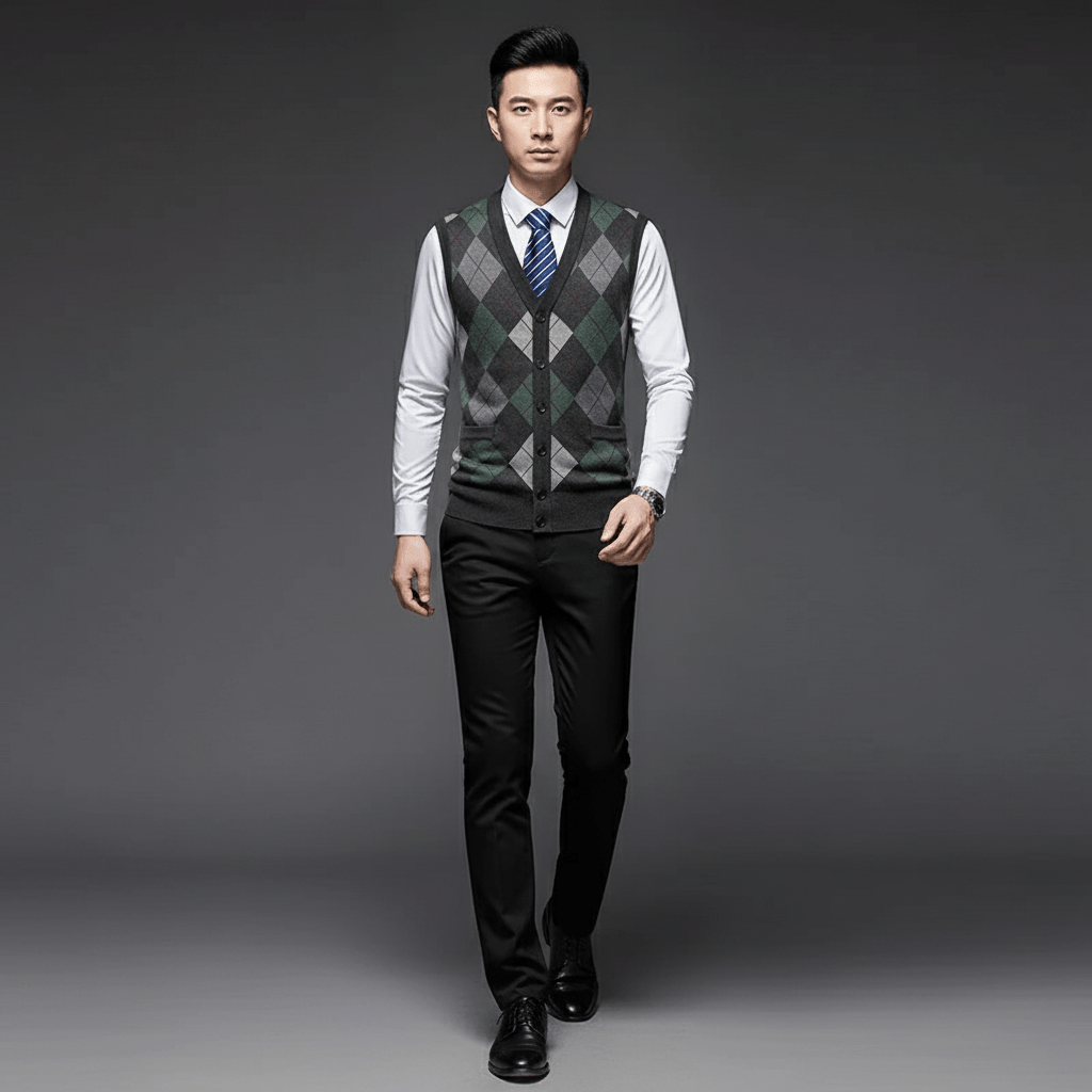 Aaron Men’s Wool Argyle Sweater Vest | Winter