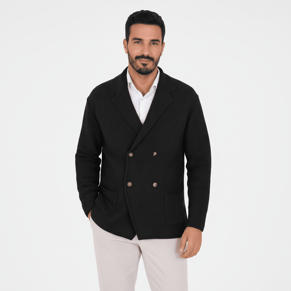 Arcton Men's Double Breasted Knit Cardigan Sweater
