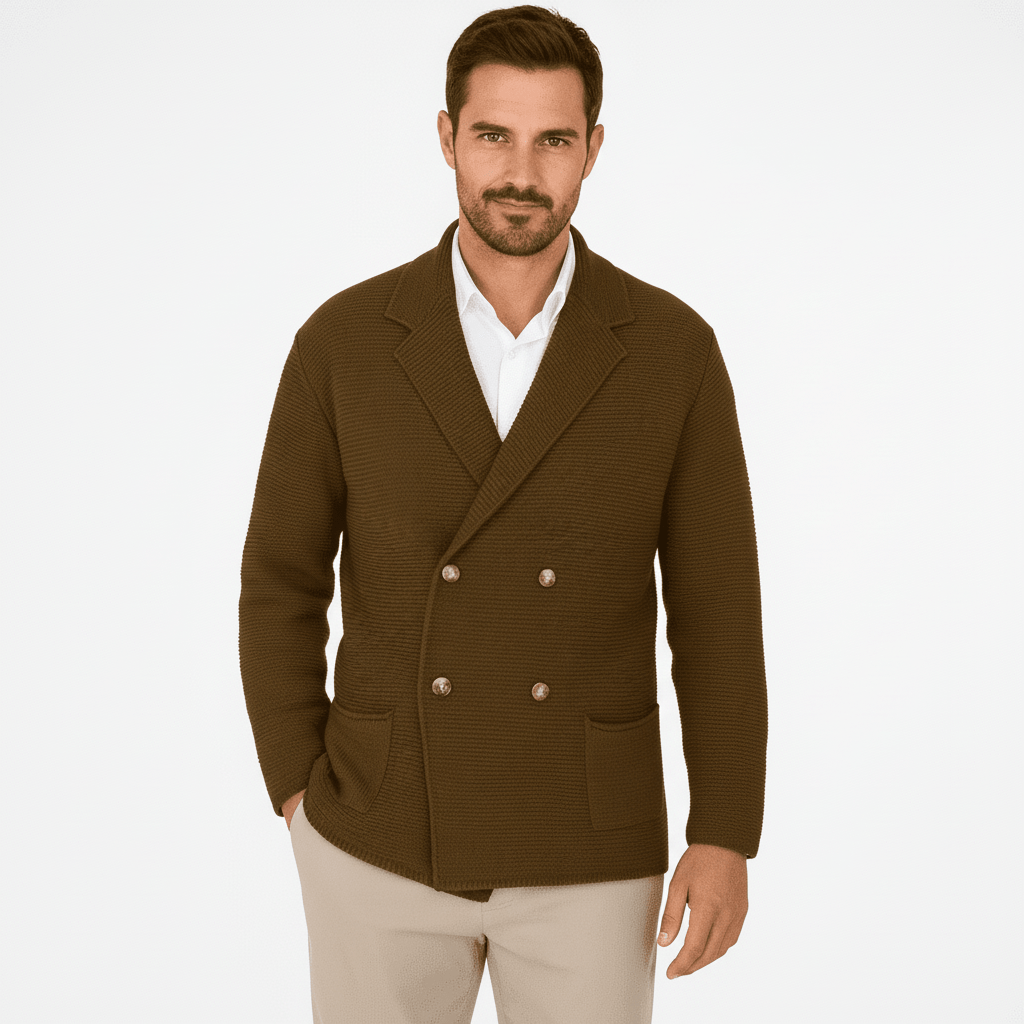 Arcton Men's Double Breasted Knit Cardigan Sweater
