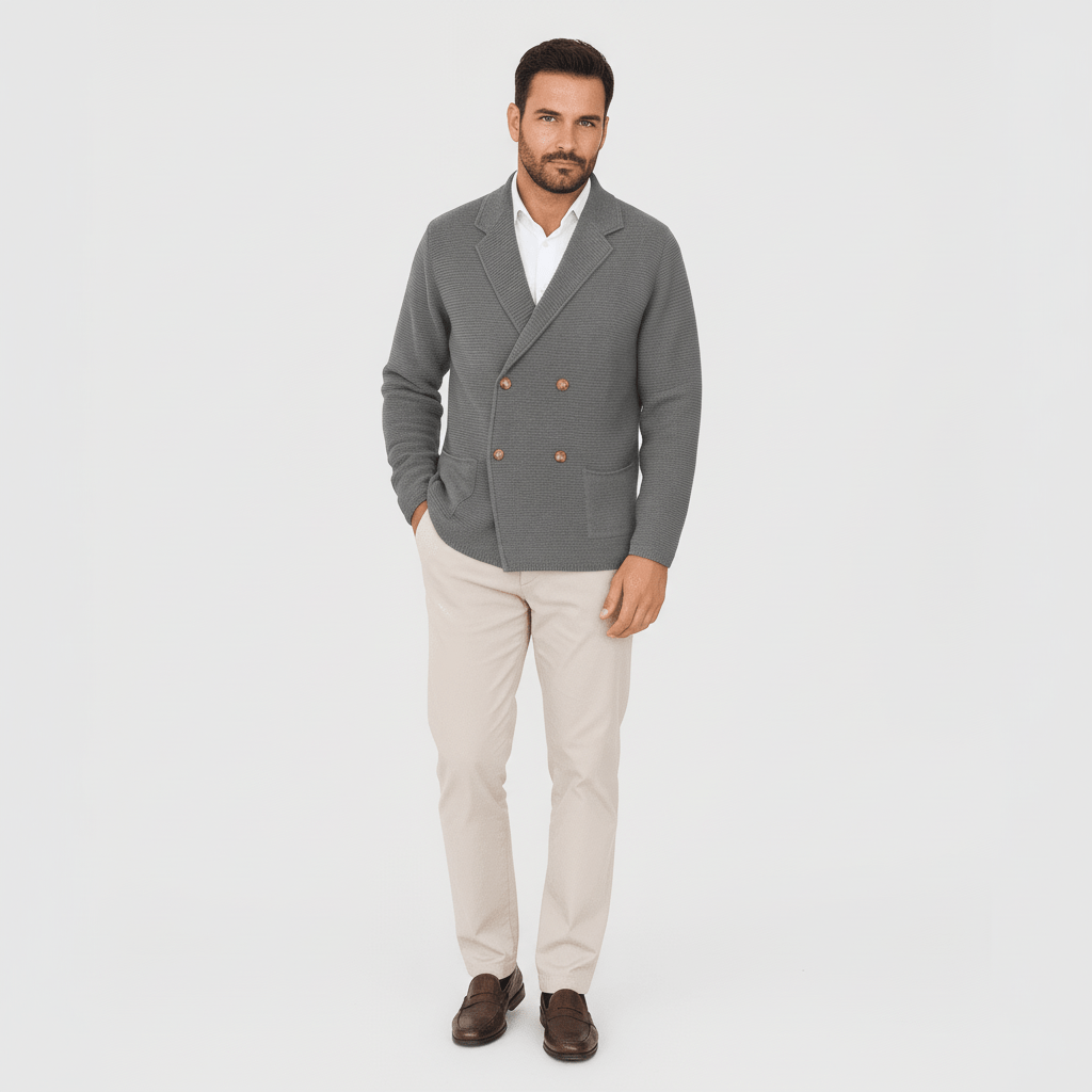 Arcton Men's Double Breasted Knit Cardigan Sweater