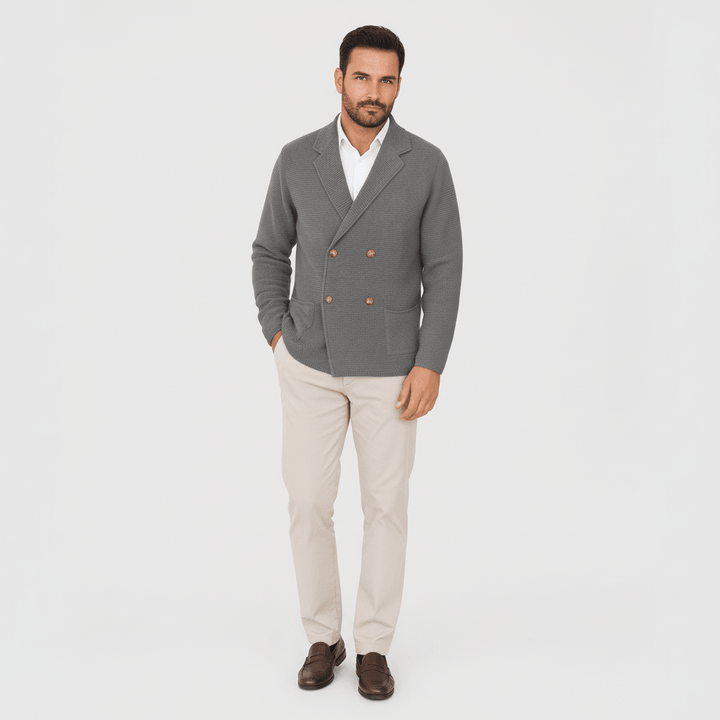 Arcton Men's Double Breasted Knit Cardigan Sweater