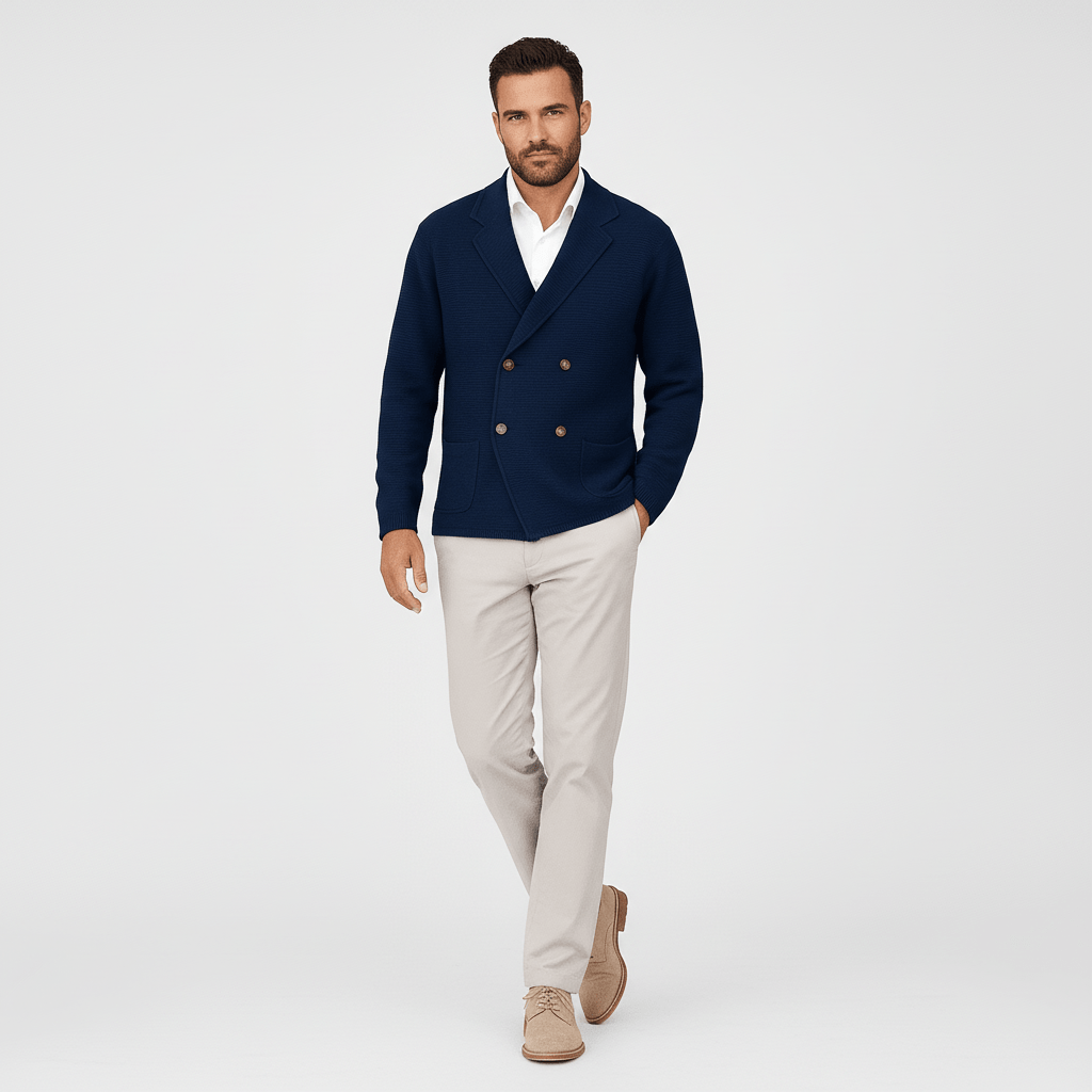 Arcton Men's Double Breasted Knit Cardigan Sweater