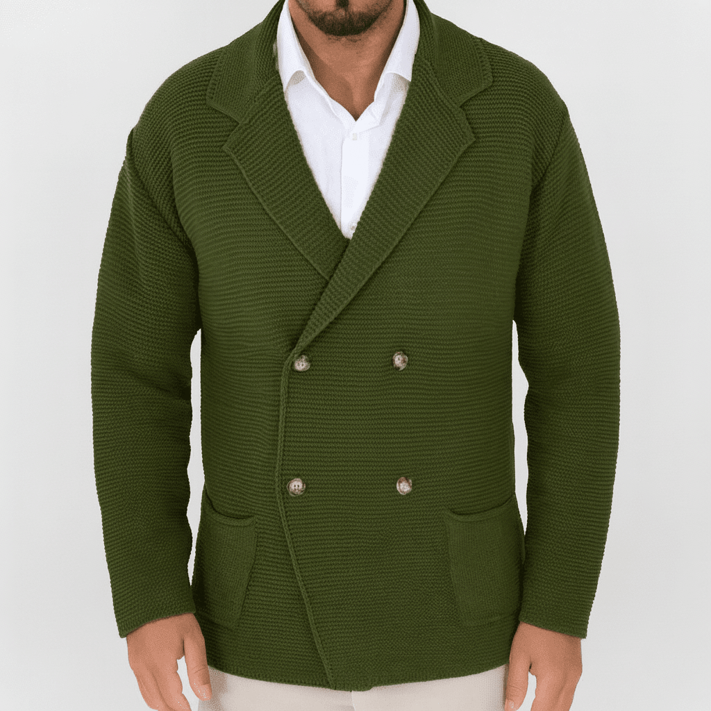 Arcton Men's Double Breasted Knit Cardigan Sweater