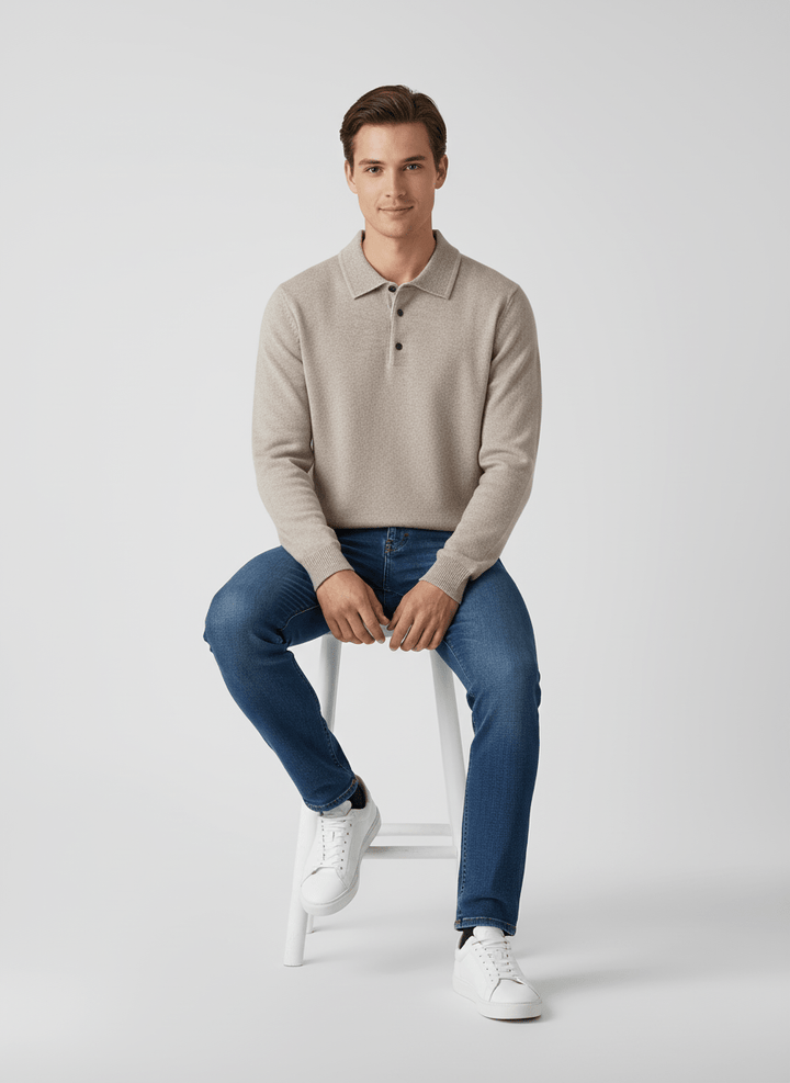 Ashmoor Knit 100% Merino Wool Polo Sweater