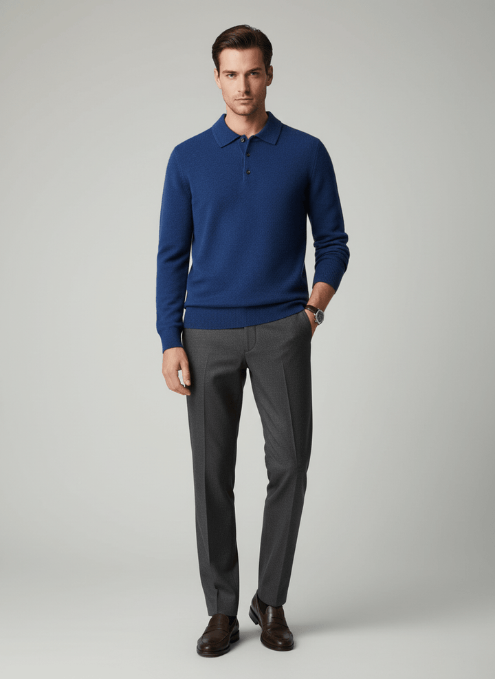 Ashmoor Knit 100% Merino Wool Polo Sweater