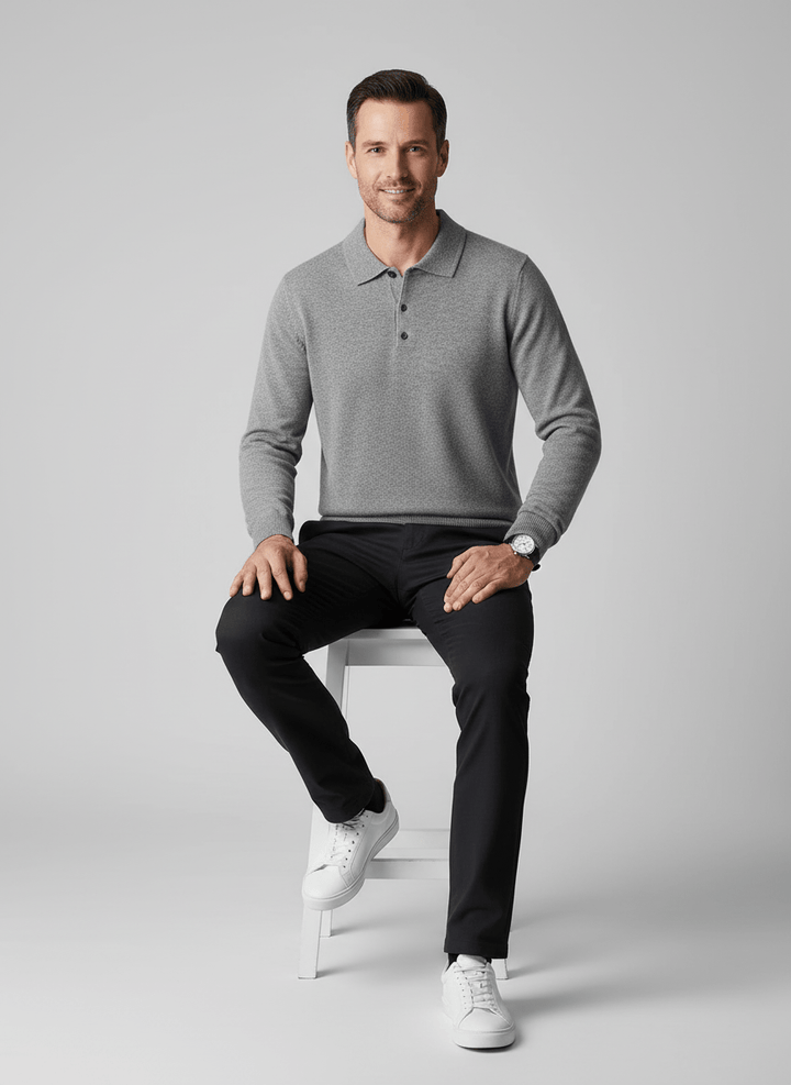 Ashmoor Knit 100% Merino Wool Polo Sweater