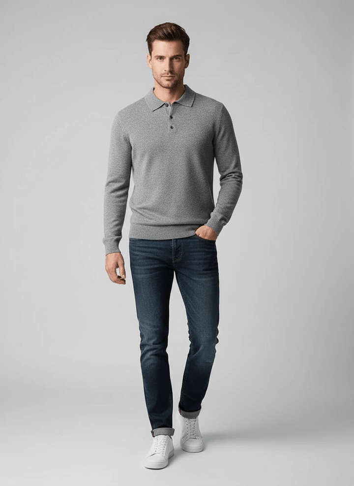Ashmoor Knit 100% Merino Wool Polo Sweater
