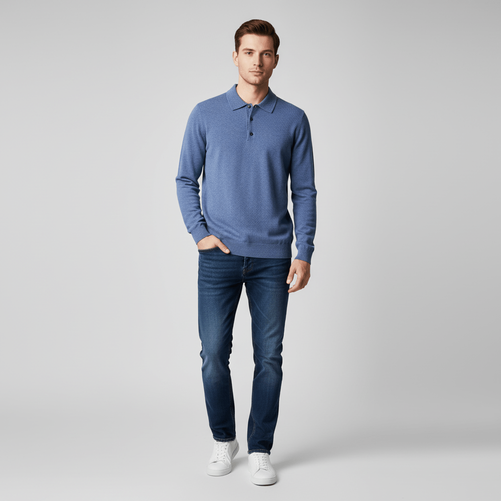 Ashmoor Knit 100% Merino Wool Polo Sweater