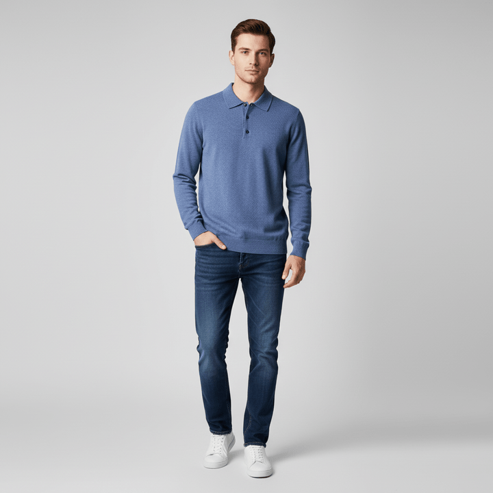 Ashmoor Knit 100% Merino Wool Polo Sweater