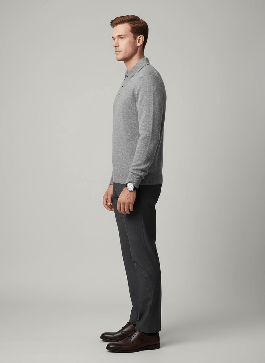Ashmoor Knit 100% Merino Wool Polo Sweater