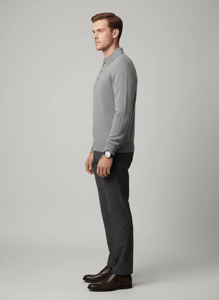 Ashmoor Knit 100% Merino Wool Polo Sweater