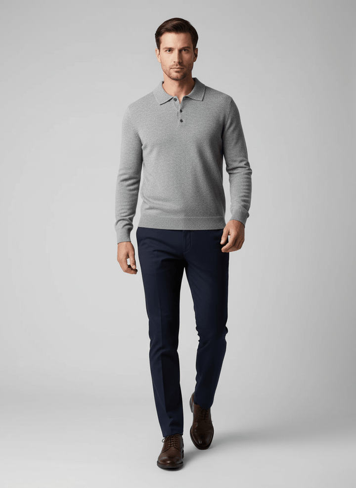 Ashmoor Knit 100% Merino Wool Polo Sweater