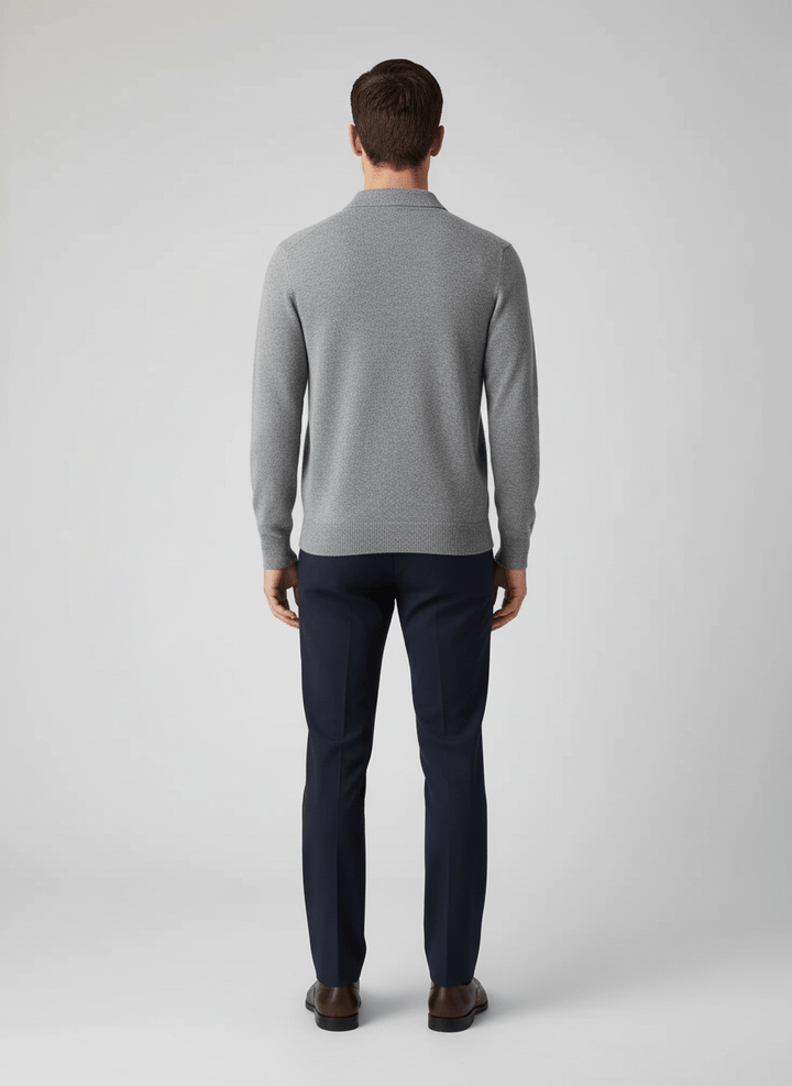 Ashmoor Knit 100% Merino Wool Polo Sweater