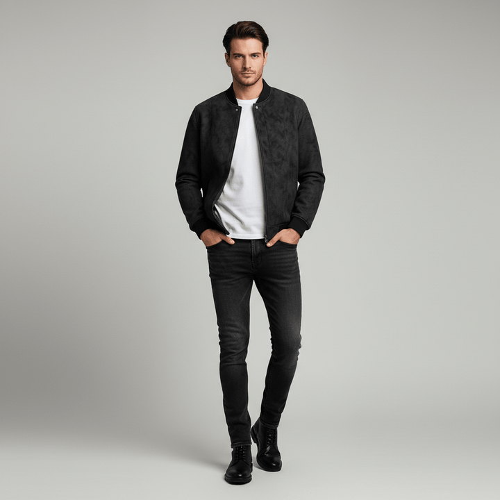 Bravik Urban Suede Bomber Jacket