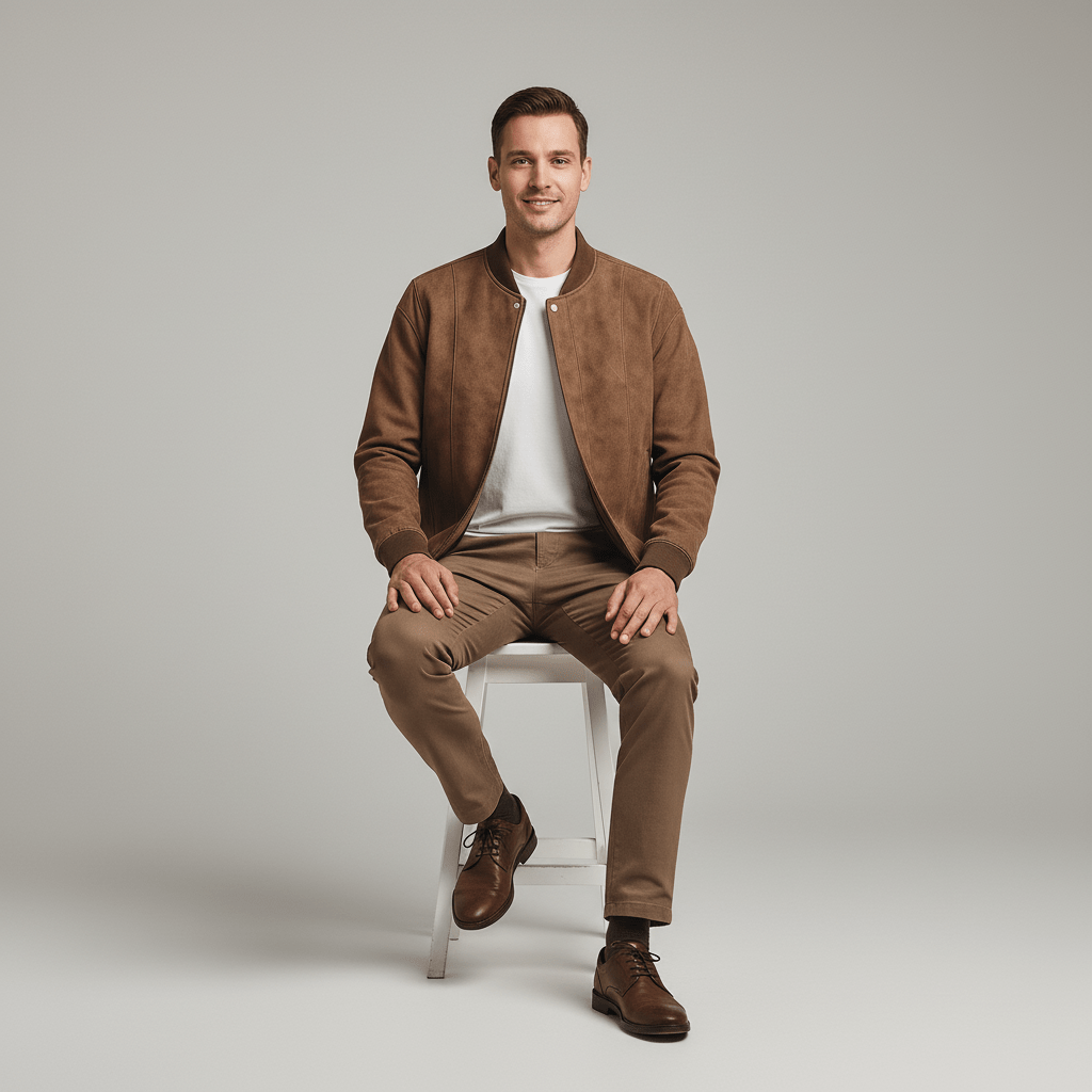 Bravik Urban Suede Bomber Jacket
