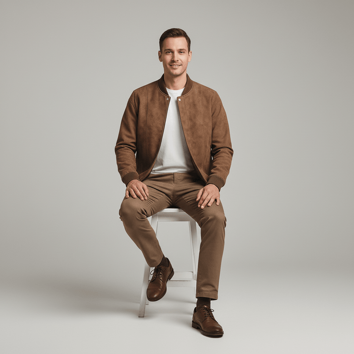 Bravik Urban Suede Bomber Jacket