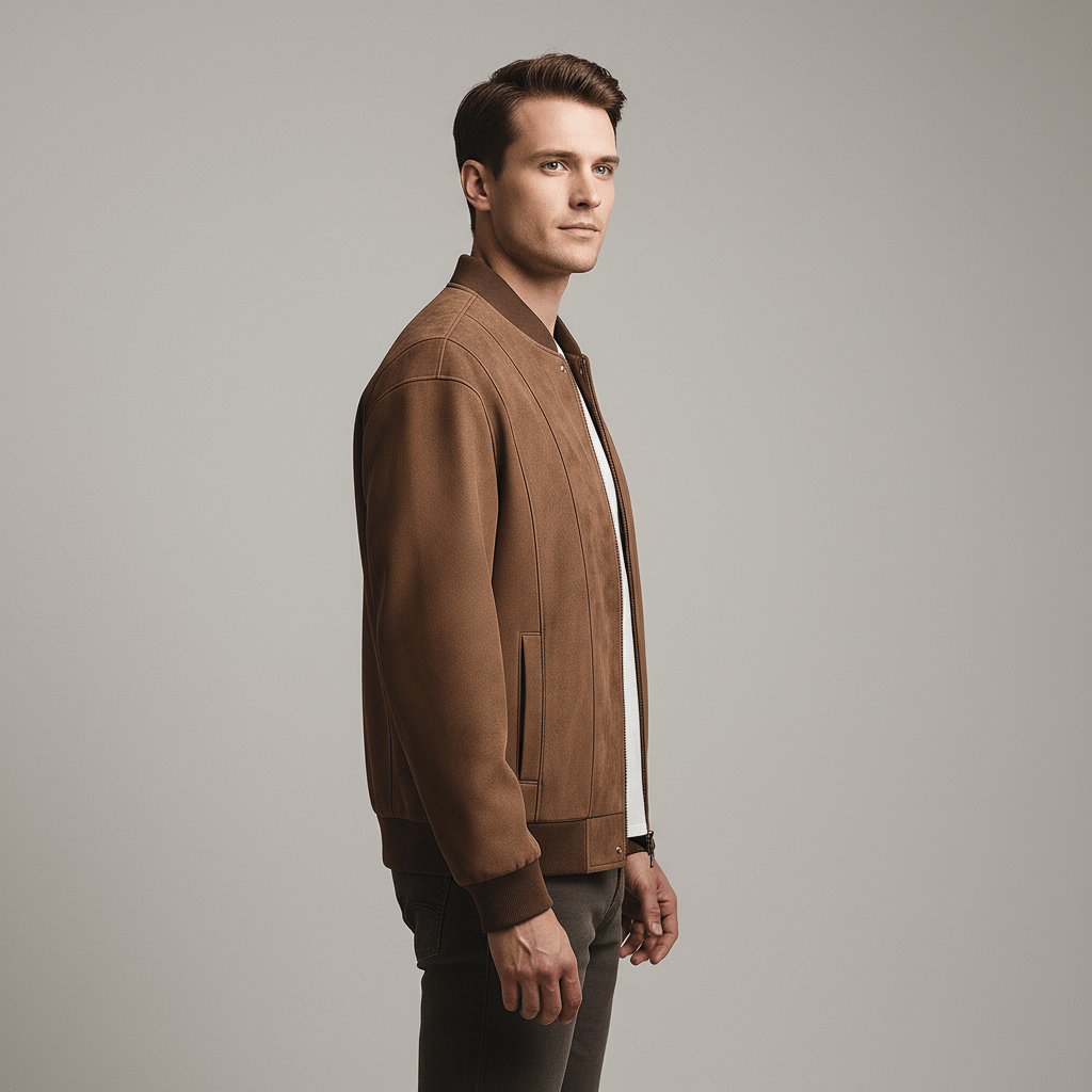 Bravik Urban Suede Bomber Jacket