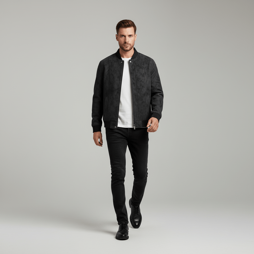 Bravik Urban Suede Bomber Jacket
