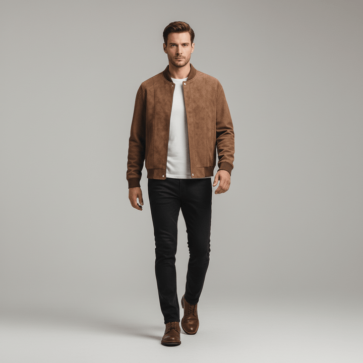 Bravik Urban Suede Bomber Jacket