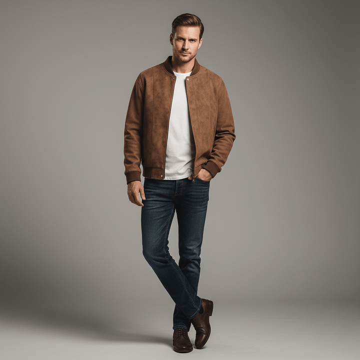 Bravik Urban Suede Bomber Jacket