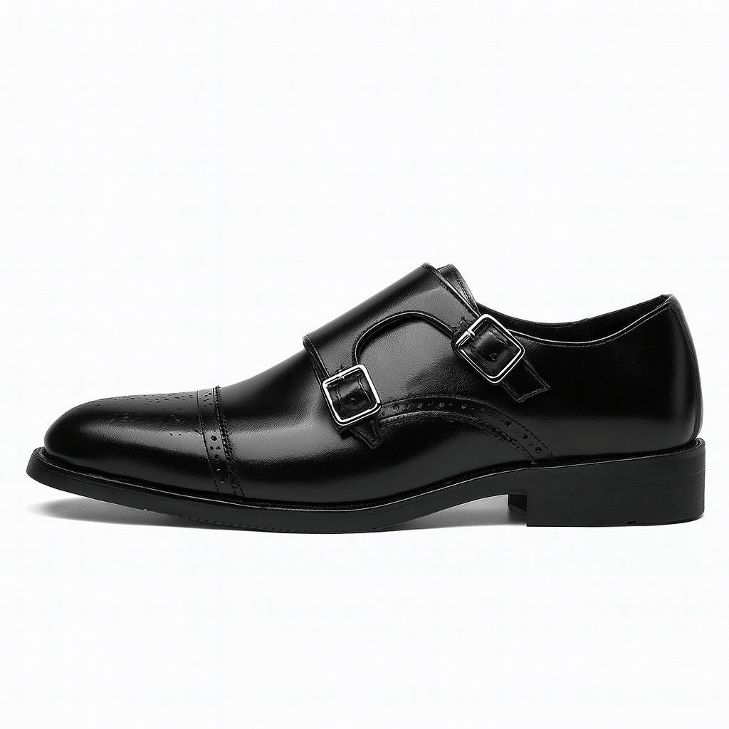 Cavarello Double-Monk Strap Leather Shoes