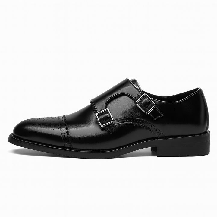 Cavarello Double-Monk Strap Leather Shoes