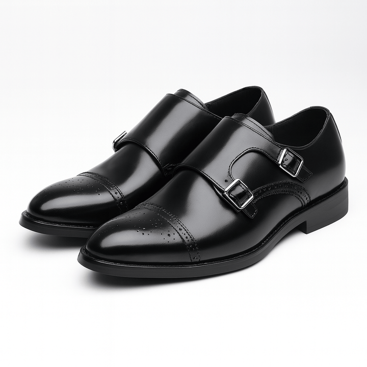 Cavarello Double-Monk Strap Leather Shoes