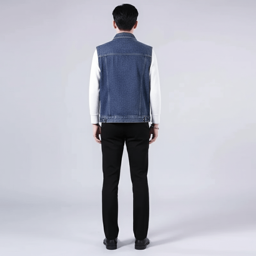 Colemark Men's Sleeveless Denim Vest