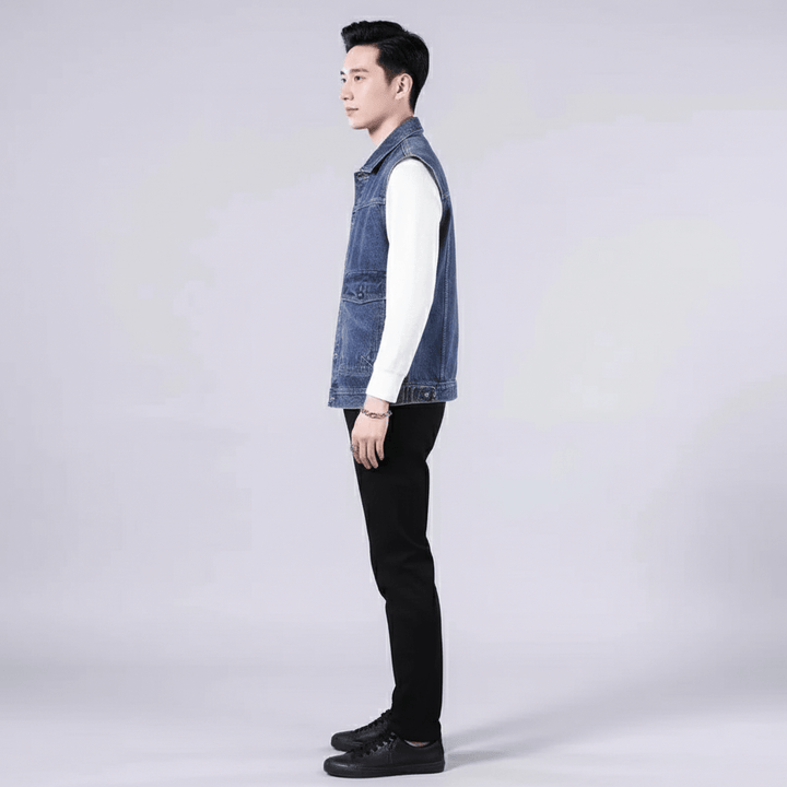 Colemark Men's Sleeveless Denim Vest