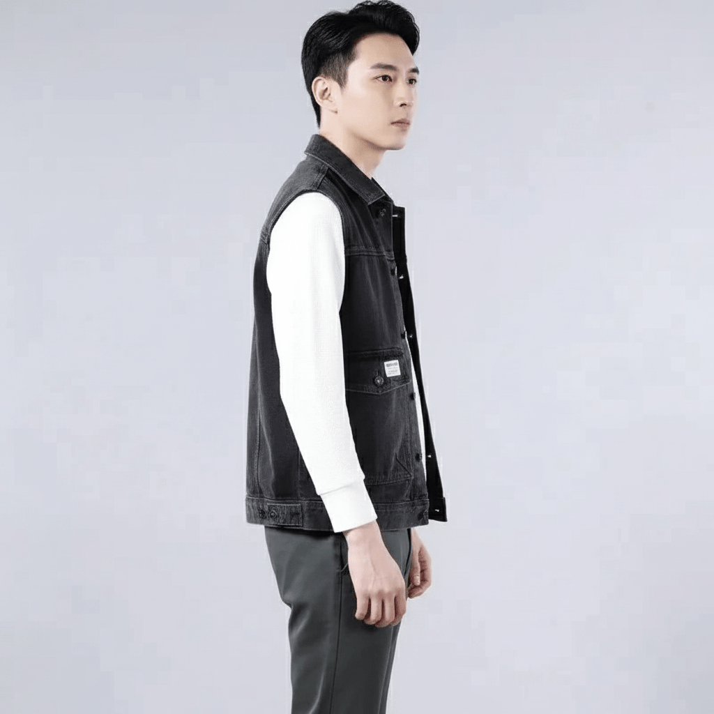 Colemark Men's Sleeveless Denim Vest