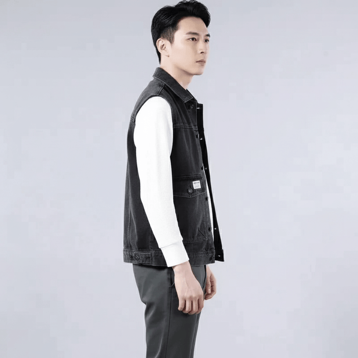 Colemark Men's Sleeveless Denim Vest