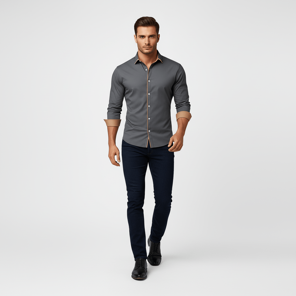 Corven Men’s Smart Casual Button Up Shirt