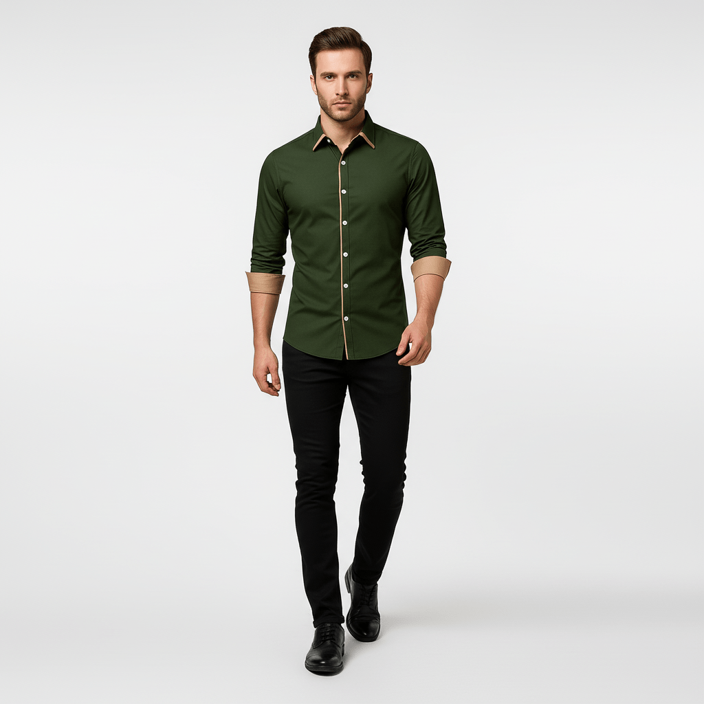 Corven Men’s Smart Casual Button Up Shirt