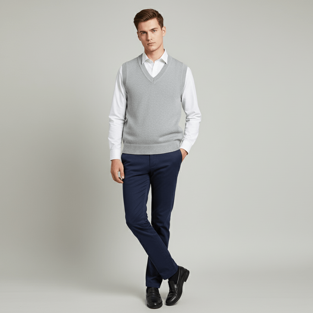Crofton V-neck Cable Knit Sweater Vest