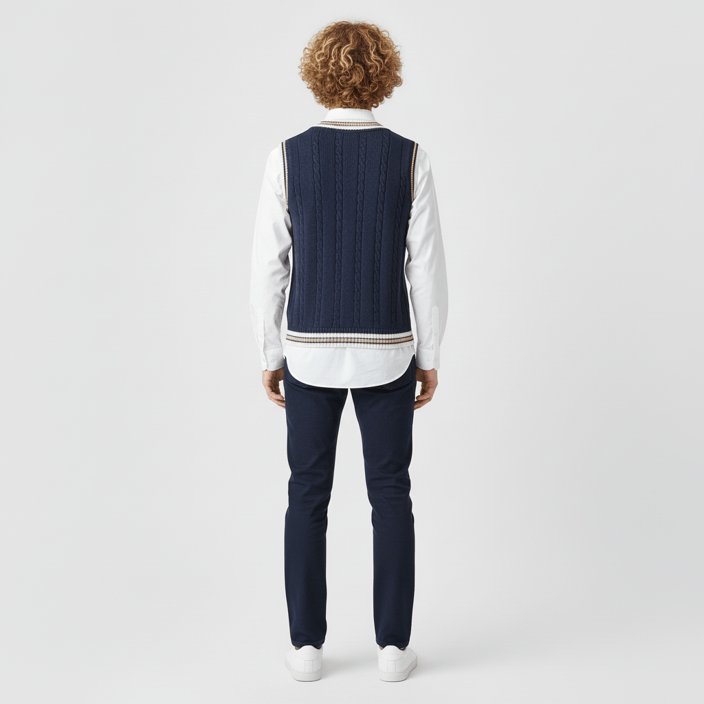 Crofton V-neck Cable Knit Sweater Vest