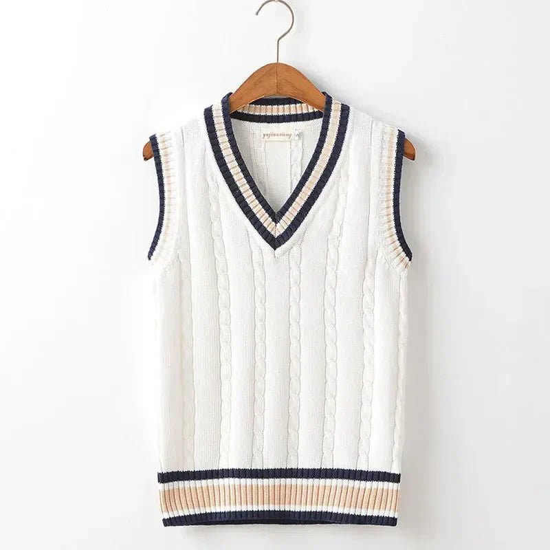 Crofton V-neck Cable Knit Sweater Vest
