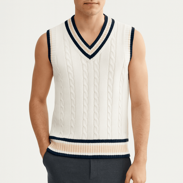 Crofton V-neck Cable Knit Sweater Vest
