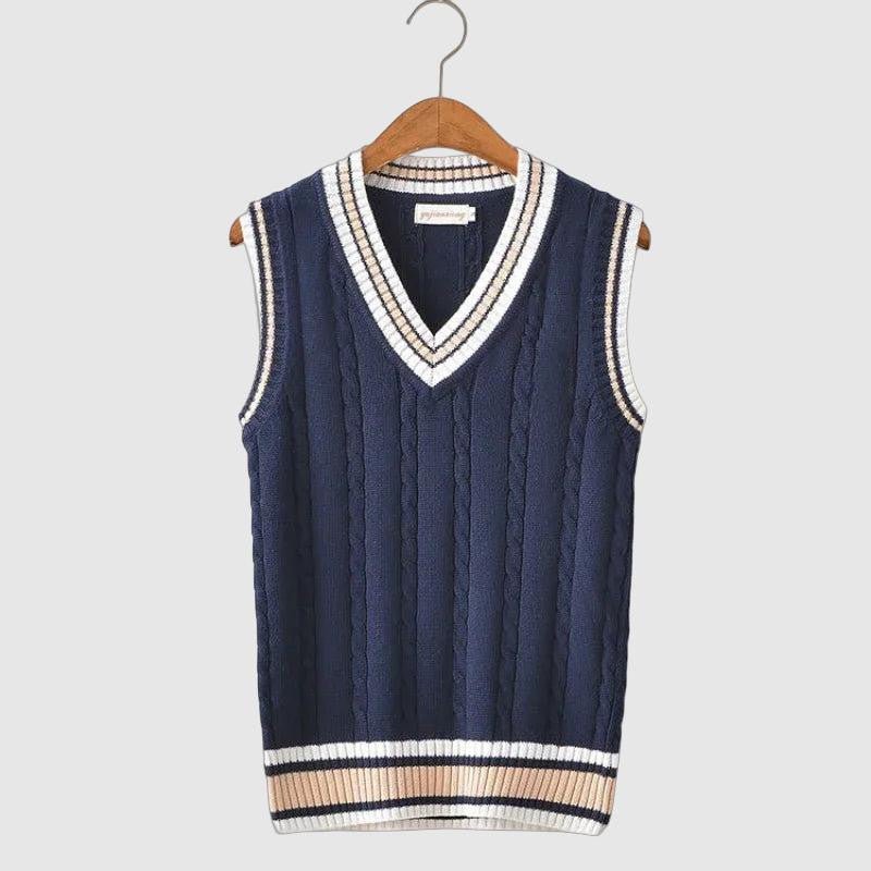 Crofton V-neck Cable Knit Sweater Vest