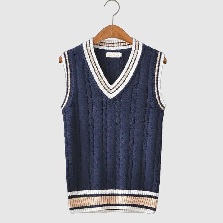 Crofton V-neck Cable Knit Sweater Vest