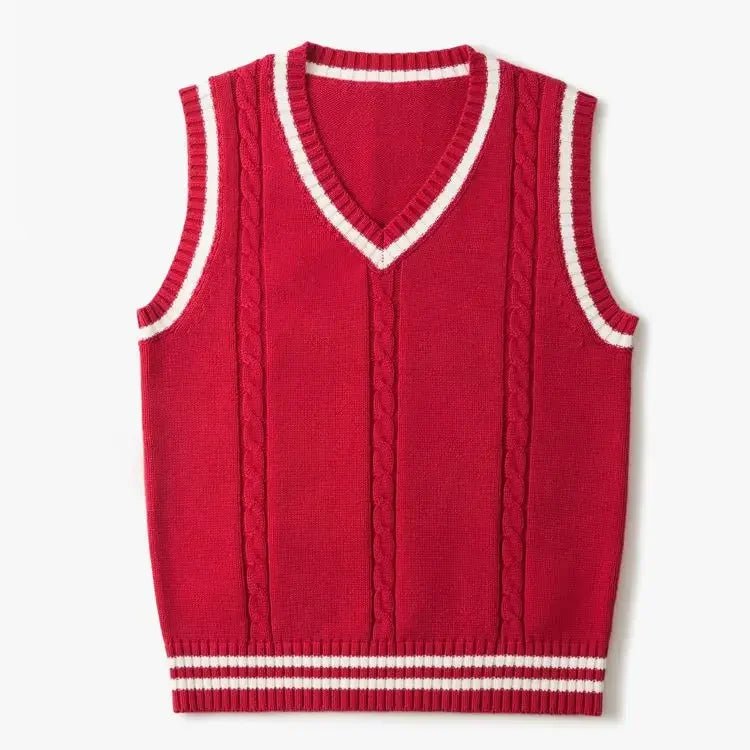 Crofton V-neck Cable Knit Sweater Vest