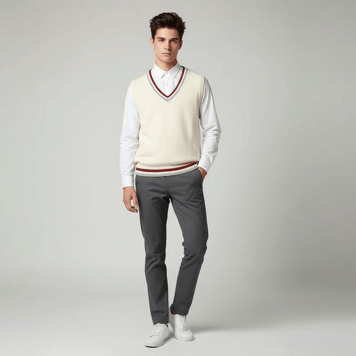 Crofton V-neck Cable Knit Sweater Vest
