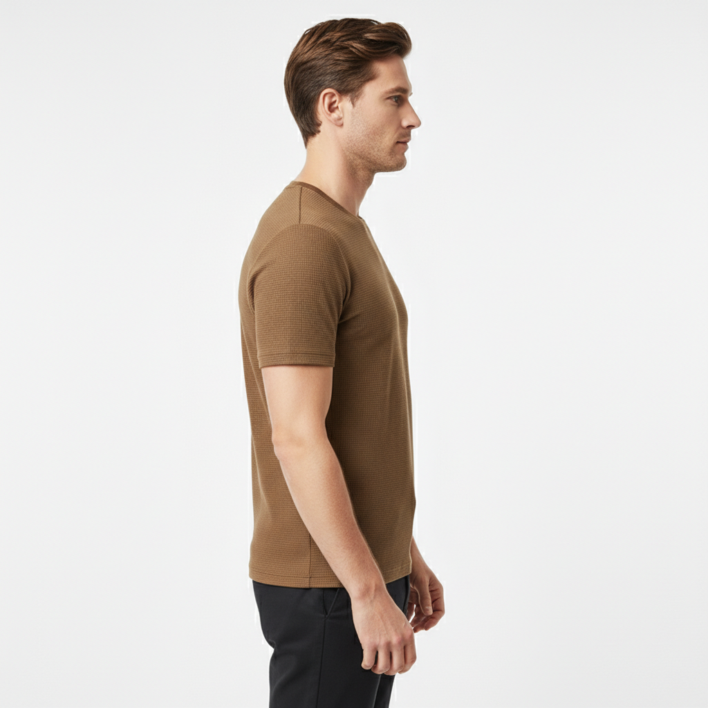 Eldric Men's Waffle Knit Short Sleeve T-Shirt | Casual