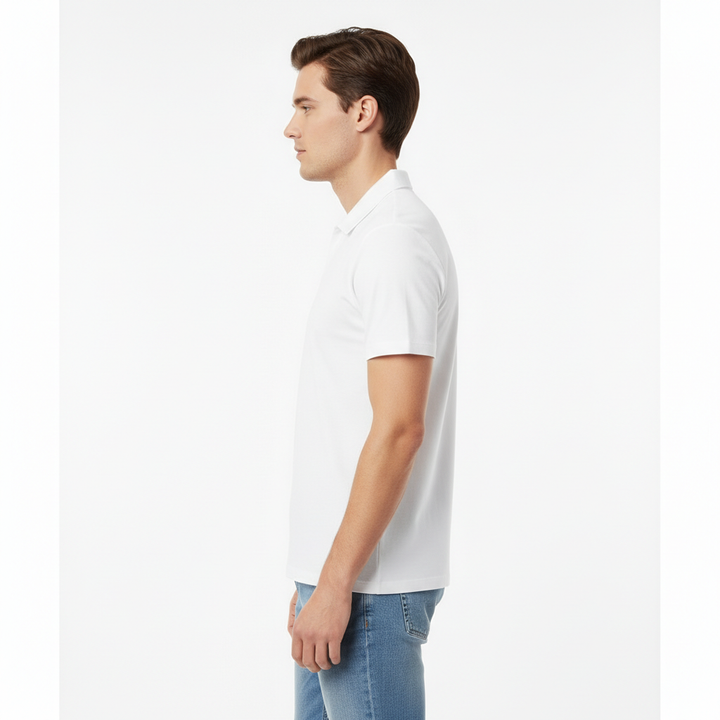 Arvane Men's Short Sleeve Johnny Collar Polo Shirt | Casual